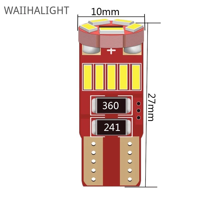 LED ĵ���� 4014 SMD ���� ���� LED 194 501 W5W �ڵ��� ���׸��� ����, �ڵ� Ŭ����� ����, DC 12V ȭ��Ʈ, T10 W5W, 100 ��