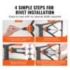 VEVOR 14" 16" Rivet Nut Tool Rivnut Tool Kit with Metric and SAE Mandrels 70PCS/186PCS Rivet Nuts With Rugged Carrying Case 5