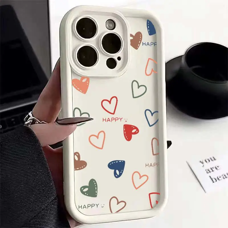 Fashion Love Heart Soft Plating Silicone Cellphone Case