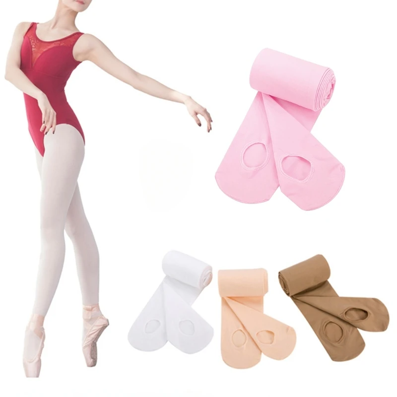 Women Girls Solid Color Transition Ballet Tights Ultra-Soft Comfortable Opaque Convertible Dance Tights Pantyhose Stocking