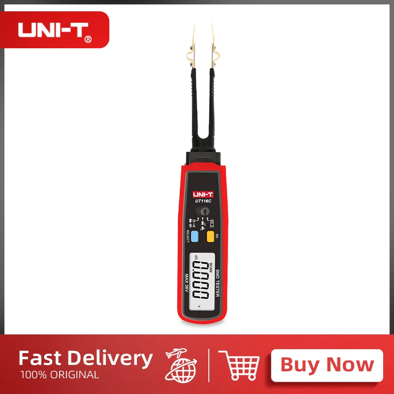 UNI-T UT116A UT116C SMD Multimeter Auto Range Resistance Capacitance Diode(RCD) LED Zener DCV Continuity Battery Tester Meter