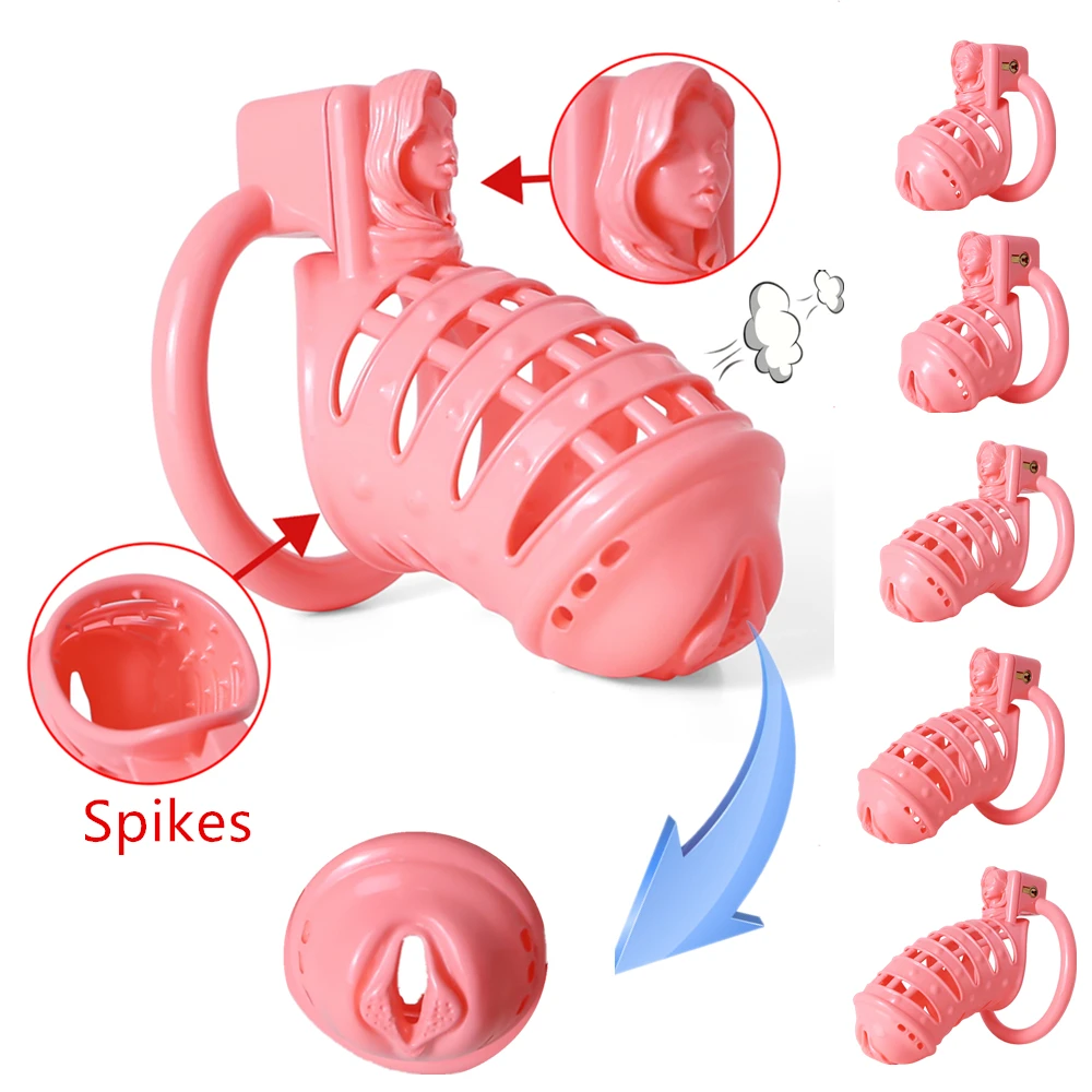 

Chastity Cage CBT Pussy Vaginal 3D Printed BDSM Male Spiked Cock Cage Bondage Belt Penis Ring Lock Gay Sissy Sex Toys For Men