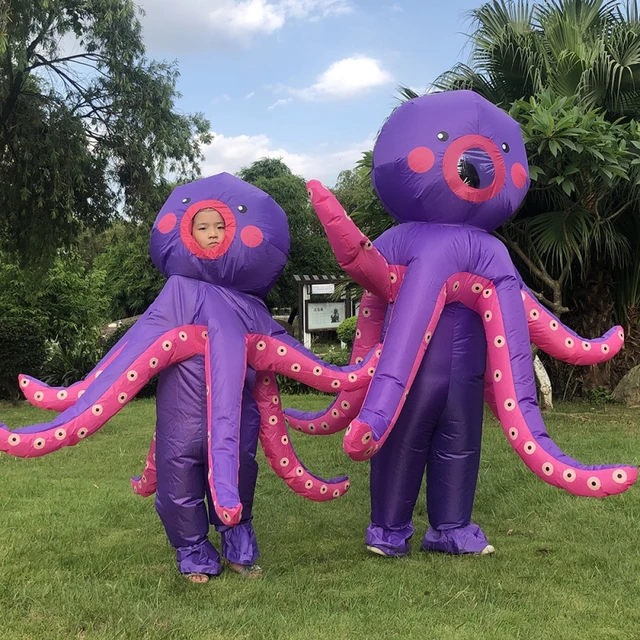 Divertente famiglia calamari Costume polpo rosso spugna tute per genitore e  bambino Halloween animali costumi Carnevale Fancy Dress