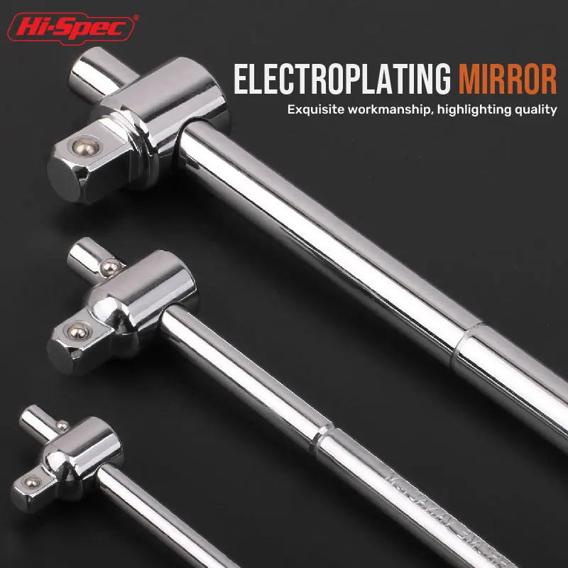 

Hi-Spec 1/4" 3/8" 1/2" Drive Socket Wrench Extension Sliding T Bar Auto Repair Tools Crv Material Lengthened Sliding Rod Tools