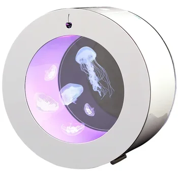 3020-2a20d9.jpg Professional Desktop Jellyfish Cylinder O-type Jellyfish Tank Mini Fish Tanks Colorful Lights Aquarium Tank Aquarium Accesorios