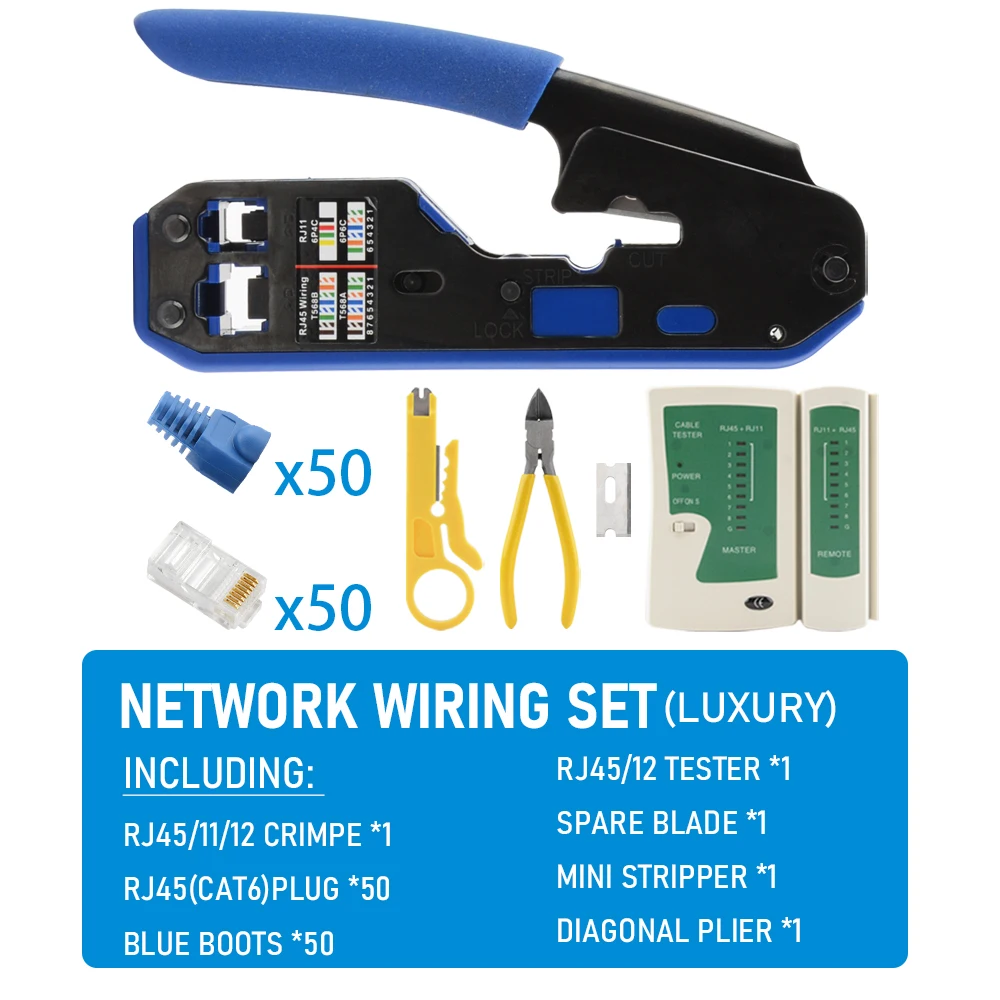 Professional Network Cable Crimping and Wire Stripping Tool