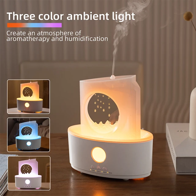 Rain Clouds Aroma Diffuser Air Humidifier Remote Control Ultrasonic Fragrance Atomizer with LED Nightlight Zen Raindrop Diffuser 3