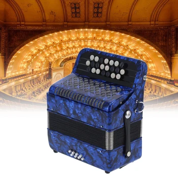 Accordion Instrument Accordian Accordian 22 Key 8 Bass Professional Button Instrument for Beginner with Storage Bag