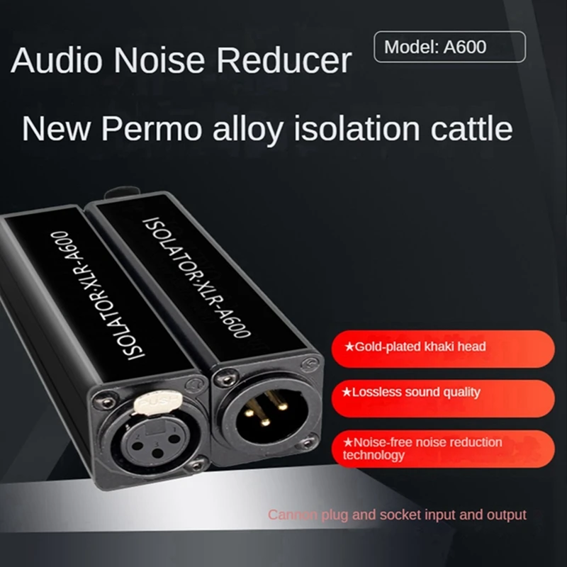 1 Piece Audio Cable Isolator XLR Eliminates Noise Ground Loop Audio Isolator Eliminates Noise Easy Install 5
