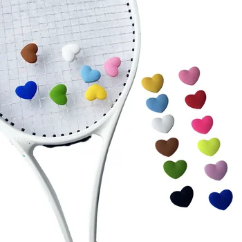 6Pcs Cute Heart-shaped Tennis Vibration Dampeners Tennis Racket Anti Vibration Food Shape Tennis Racquet Damper Tennis Accessory