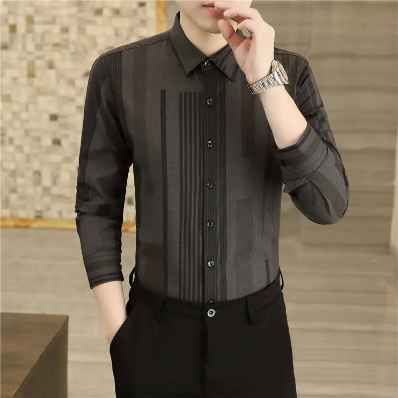 Spring Autumn New Striped Printing Fashion Long Sleeve Shirt Women High Street Casual Button England Office Personality Cardigan