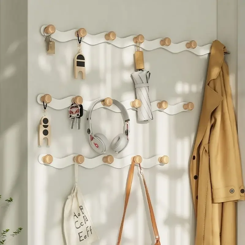 4/5/6/7/8 Door Rear Hook Clothes Coat Hat Scarf Key Hangers Wall Mounted Rack for Livingroom Kitchen Bathroom Organizer Holder