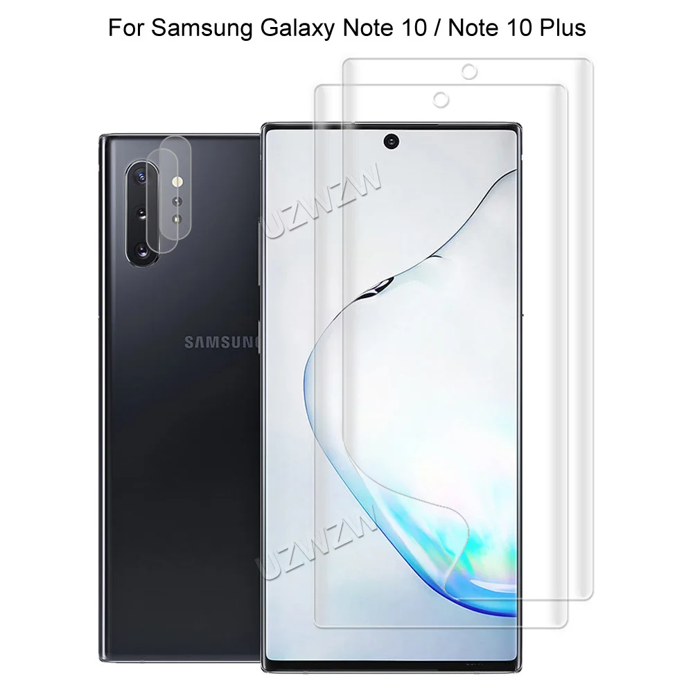 4 In 1 Per Samsung Galaxy Note 10 Plus / Note 10 5G / 4G Proteggi Schermo Soft Hydrogel Film 3D Full Coverage & Camera Lens Film