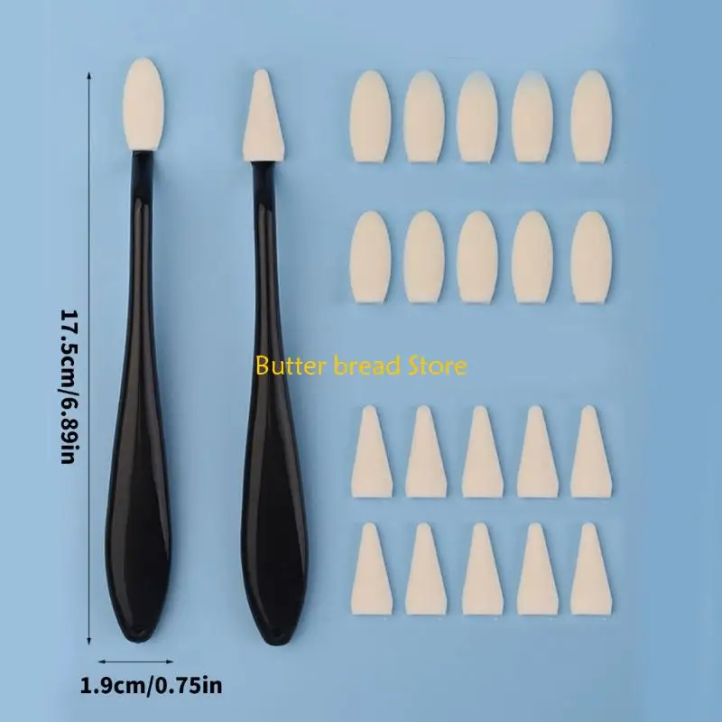 W89C 2Pcs 스케치 하이라이트를위한 스케치 블렌딩 도구 20 개의 교체 스폰지 팁이있는 ABS 블렌딩 그루터기 자세히 설명