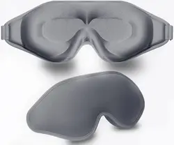 Deluxe 3D Contoured Sleep Mask - Ultimate Light Blocking & Comfort for Restful Sleep (Silver Sleep Mask)