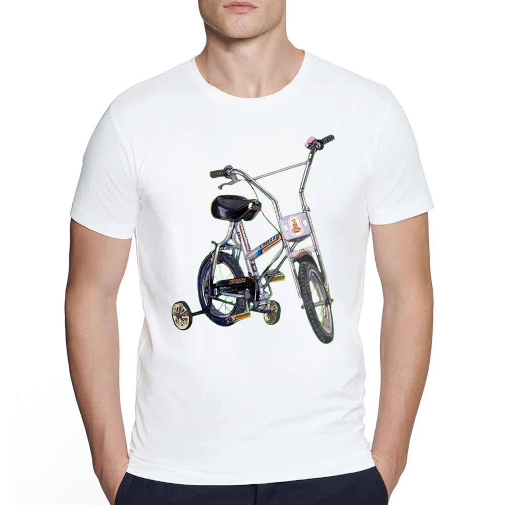 Vintage Bambino Trike Bicicletta Ciclista Pittura Artista T-Shirt Nuovi Uomini Manica Corta Divertente Old-School Bianco Casual Ragazzo Tees Top