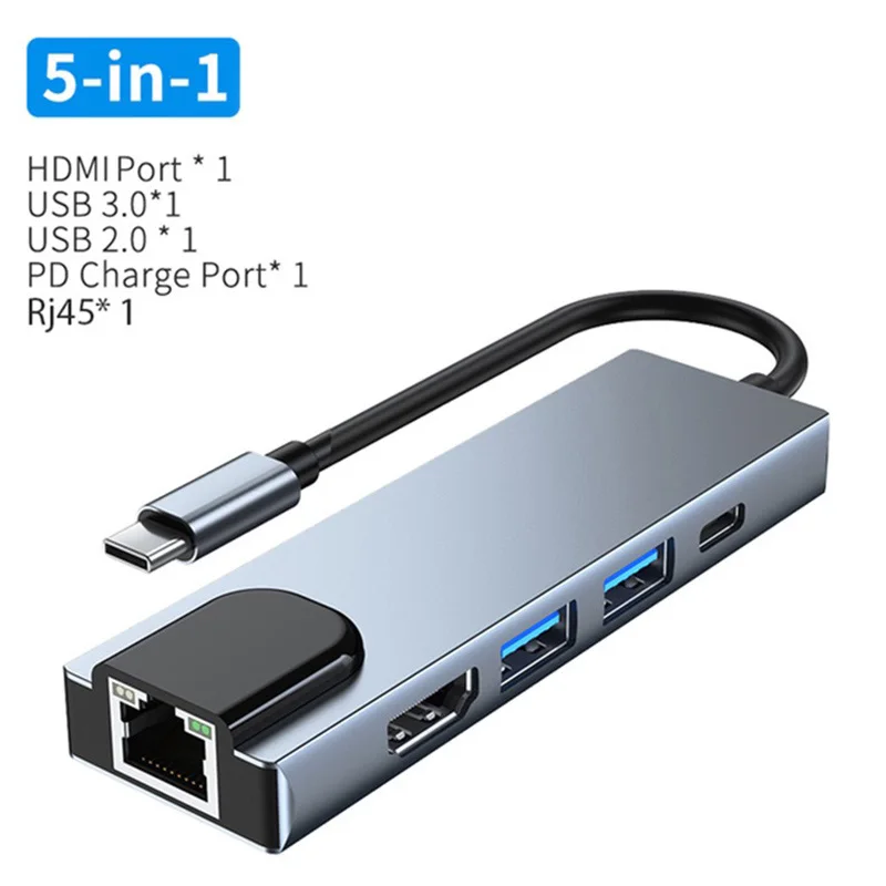 USB C Hub Adapter Laptop Type C 11 in 1 RJ45 Connector VGA Cable Display Port to HDMI Compatible OTG