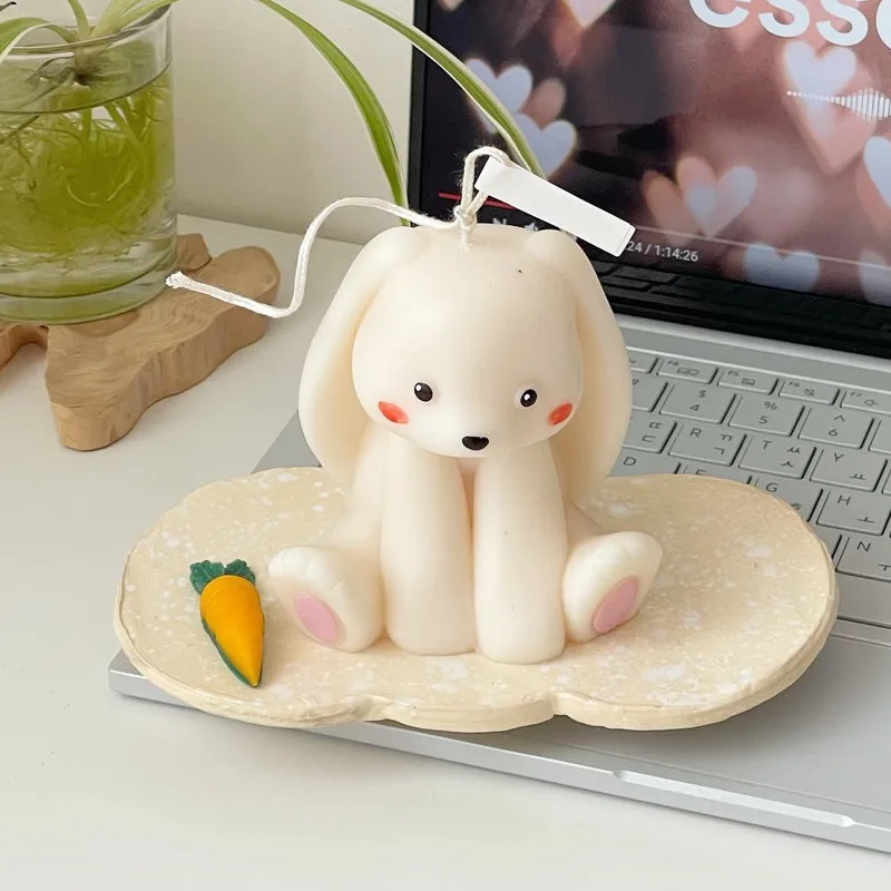 

Sitting Rabbit Silicone Candle Mold 3D Cute Rabbit Animal Plaster Resin Soap Candle Making Supplies Home Decor Wedding Gifts
