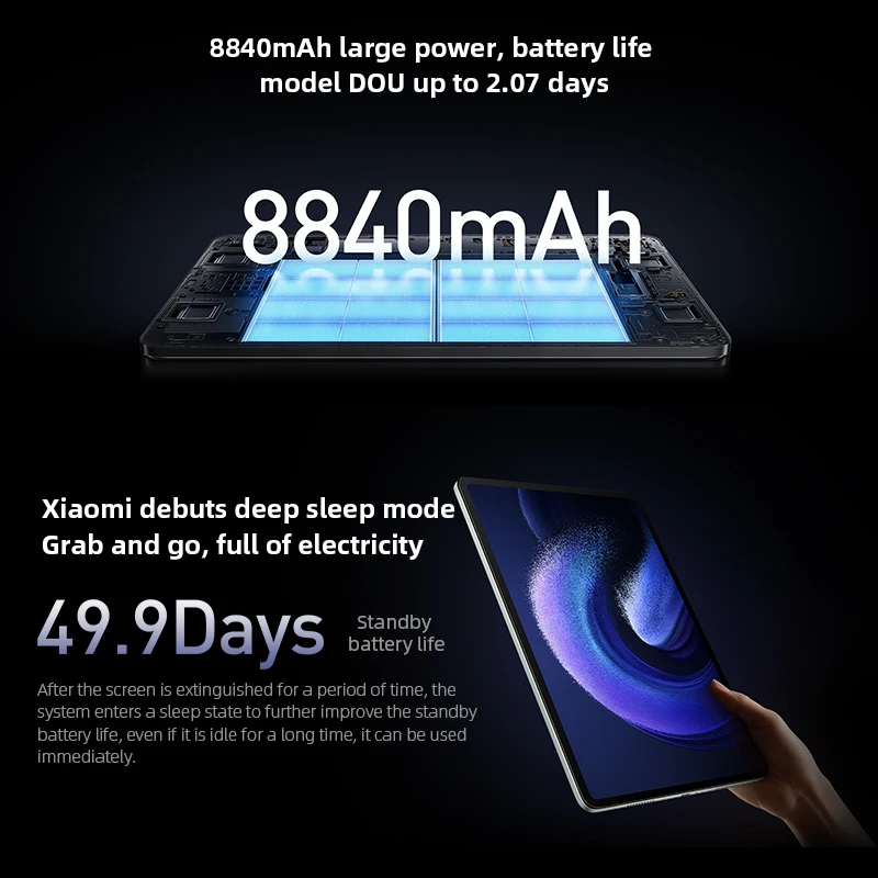 Xiaomi Pad 6 Snapdragon 870 128GB 256GB 11'' 2.8K 144Hz LCD Screen Wifi Tab 8840mAh Battery 13MP Camera Mi Tablet PC