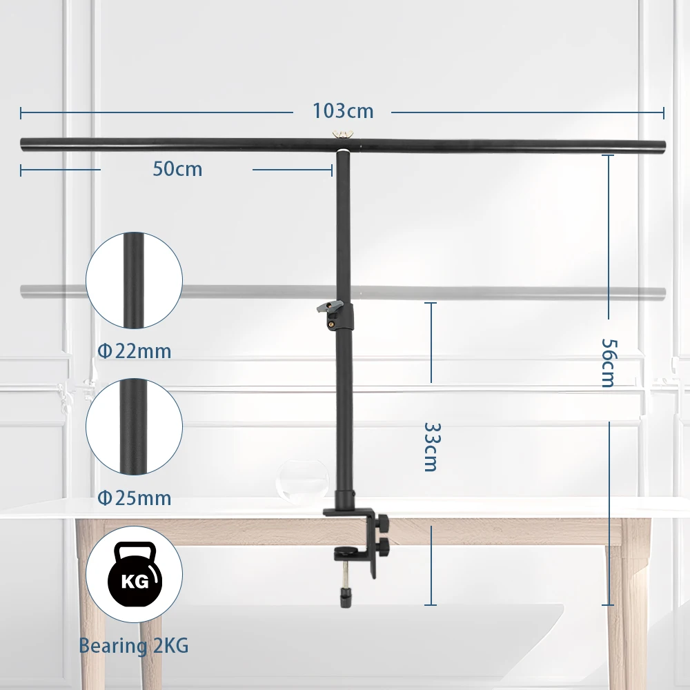 SH Adjustable Desktop Stand Desktop T-Shaped Back Stand with Background Cloth Support System Suitable for Camera Shooting light stand photographic light stand