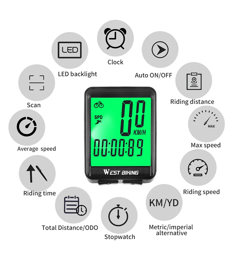 Computador montado numa bicicleta de estrada