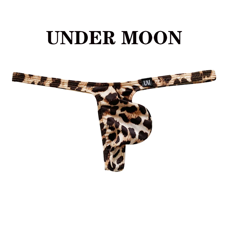 Male Underwear New low waist men's thong thin ice silk printed men's protruding bag comfortable T-pants sexy floral panties