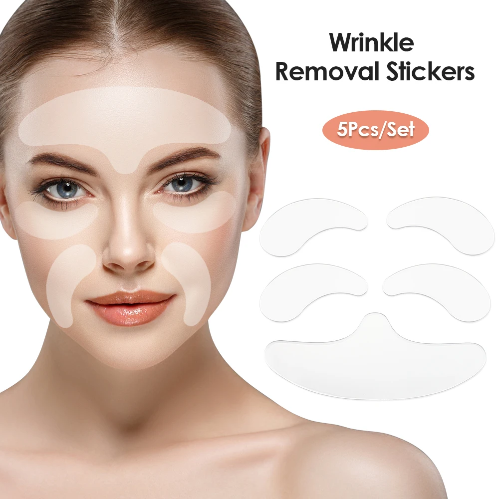 Reusable Silicone Anti-wrinkle Face Forehead Cheek Chin Sticker Anti Aging Facial Skin Lifting Patches Wrinkle Remover Strips