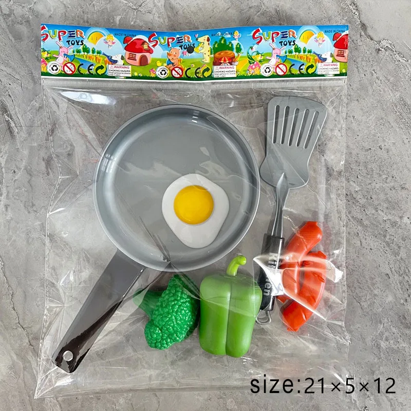 Kids Kitchen Toys Kitchen Game Set Pretend Play Food Games Simulation Vegetable Chicken Wings Pan Cooking Toys For Girls Gifts