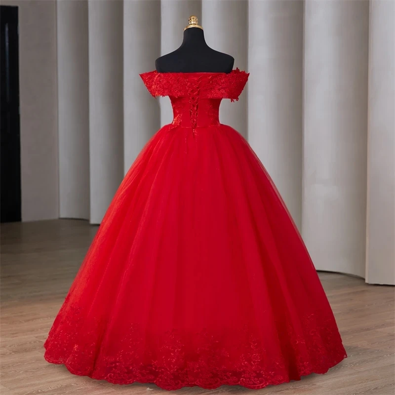 Y&M Novias Red Quinceanera Dresses New Sweet Party Dresses Pearls Ball Gown Classic 15 Year Old Dress Pluse Size