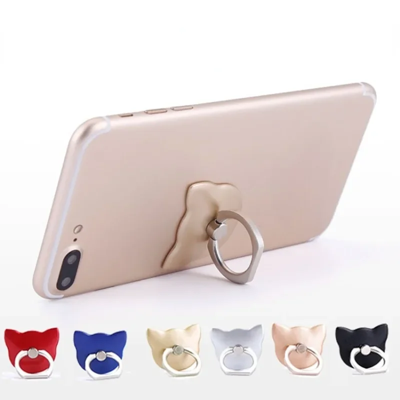 

Cat Finger Ring Holder Mini Cute Plastic PC Phone Holder for iphone Sumsung 360 Rotation Finger Ring Holder Tablet Accessories