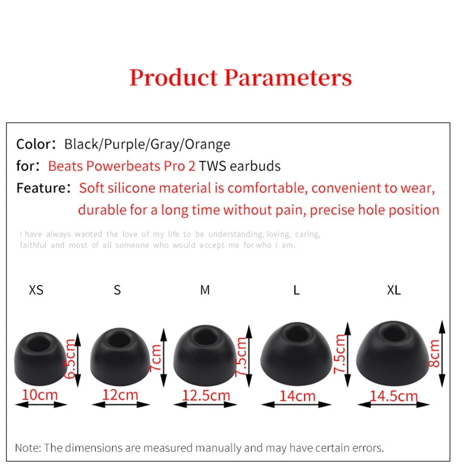 6Pcs Silicone Ear Tips for Beats PowerBeats Pro 2 True Wireless Earbuds Eartips Powerbeats Pro2 TWS Tips headphones Earplugs