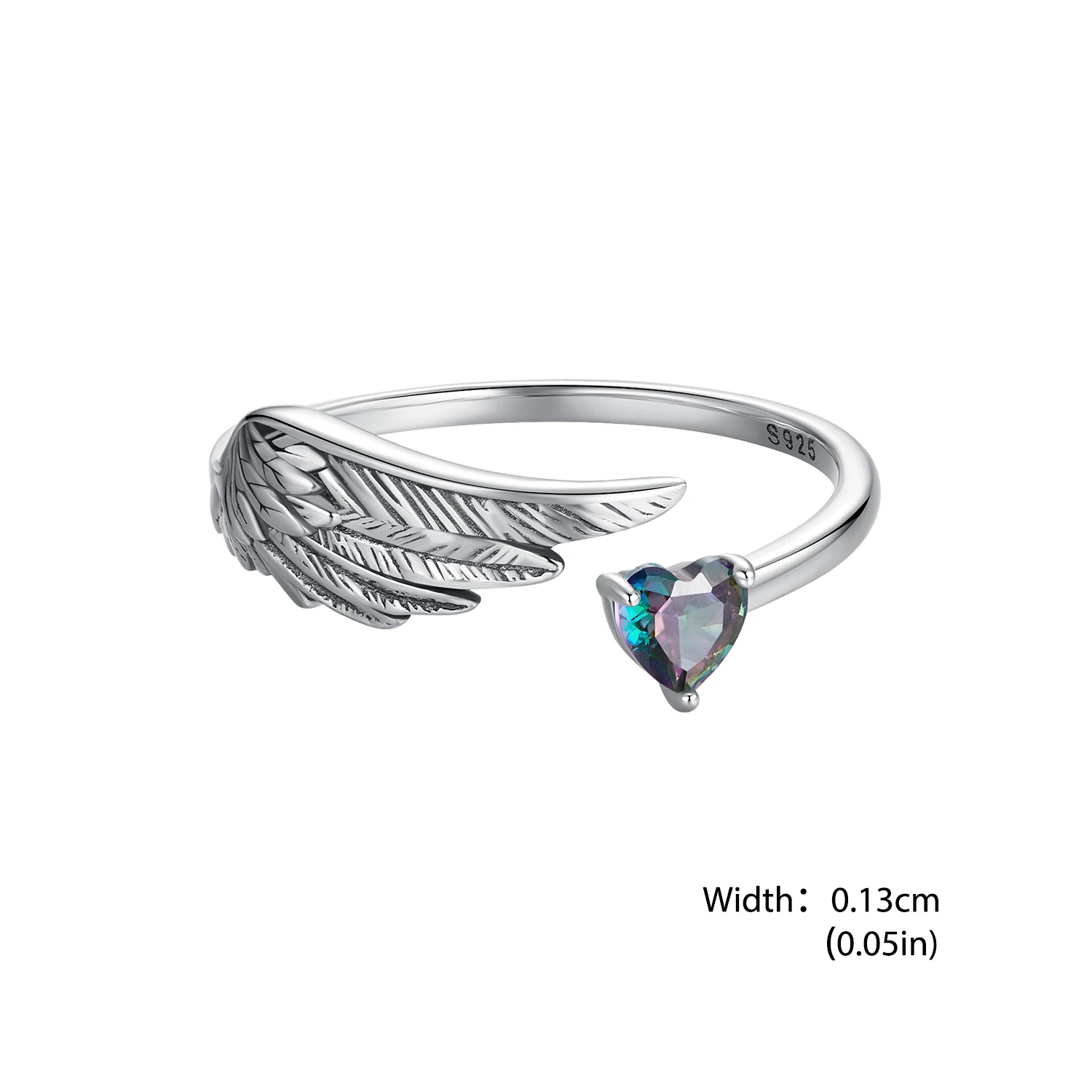 Anello cuore in argento 925 con pietre