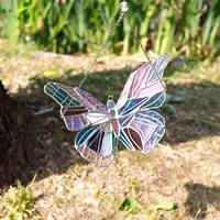 Acrylic Sun Catcher Colorful Butterfly Rainbow Catcher Hangable Wind Chime Window Pendant Garden Decoration Outdoor 1