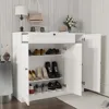 Shoe Storage Cabinet with 3 Doors, 5-Tier Shoe Cabinet with Drawer, 42" Tall Shoe Cabinet Storage with Adjustable Shelves, 5