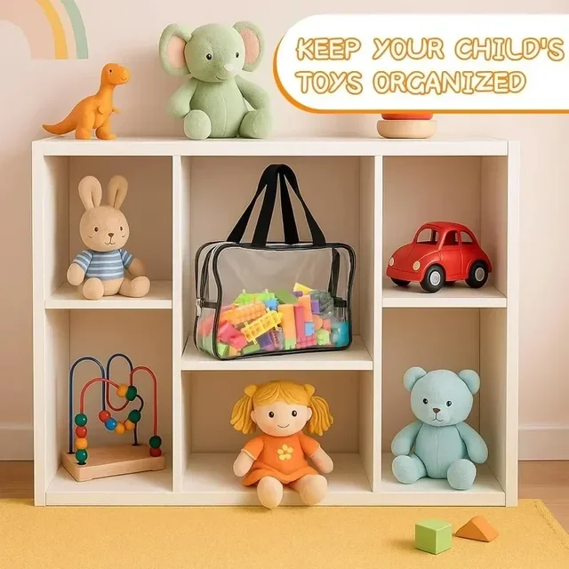 12802-f15df8.jpg Transparent Large Toy Organizer Bag for Kids Puzzle Building Block Storage Bag with Handle PVC Waterproof Travel Cosmetic Pouch