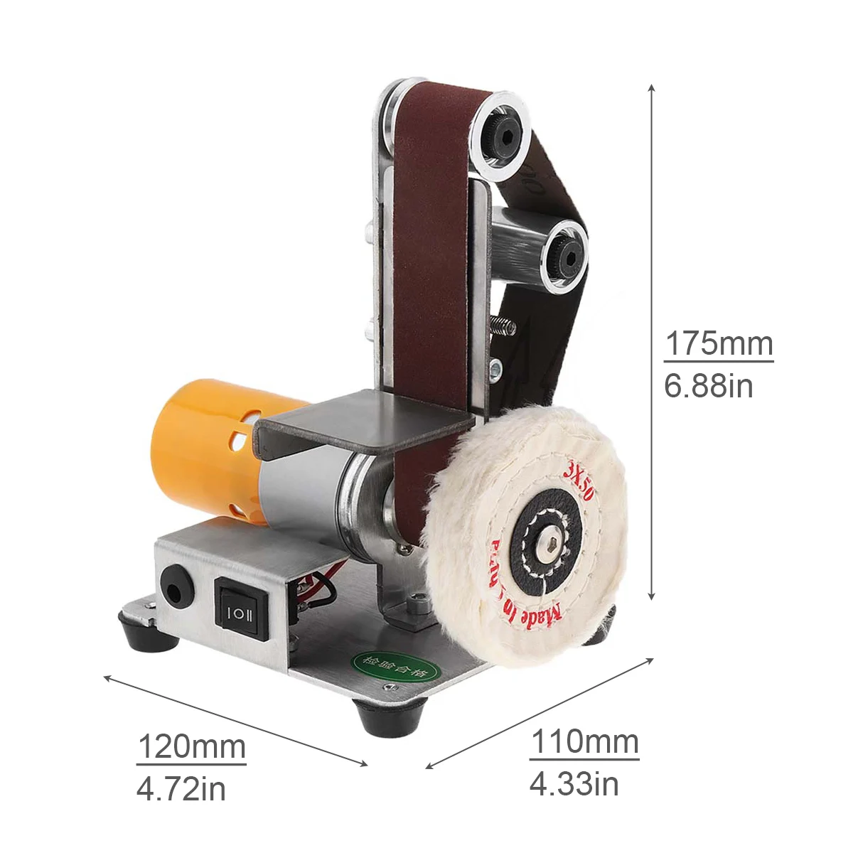 Mini Electric Belt Machine Sander Sanding Grinding Machine Adjustable Speed Abrasive Belts Grinder DIY Polishing Cutter Edges 2