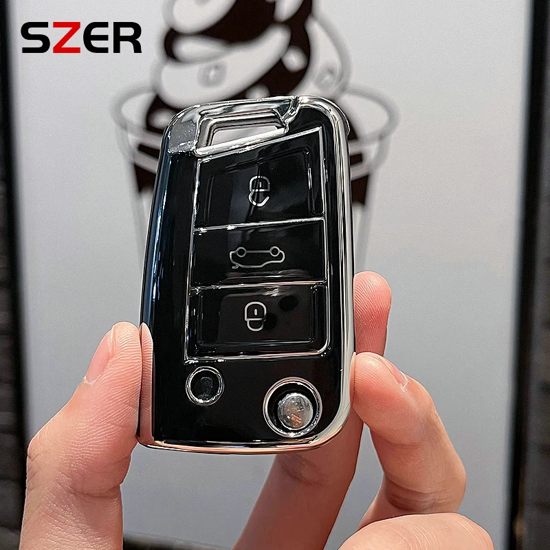 Key Case Cover 3 4 Buttons TPU For Volkswagen VW Golf 7 ALLTRACK MK7 Tiguan SEAT Ateca Leon FR 2 Ibiza Skoda Octavia