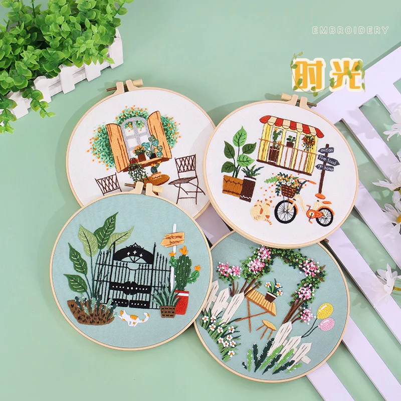 Embroidery Kit for Adults, DIY Embroidery Material Set, Living Room ...