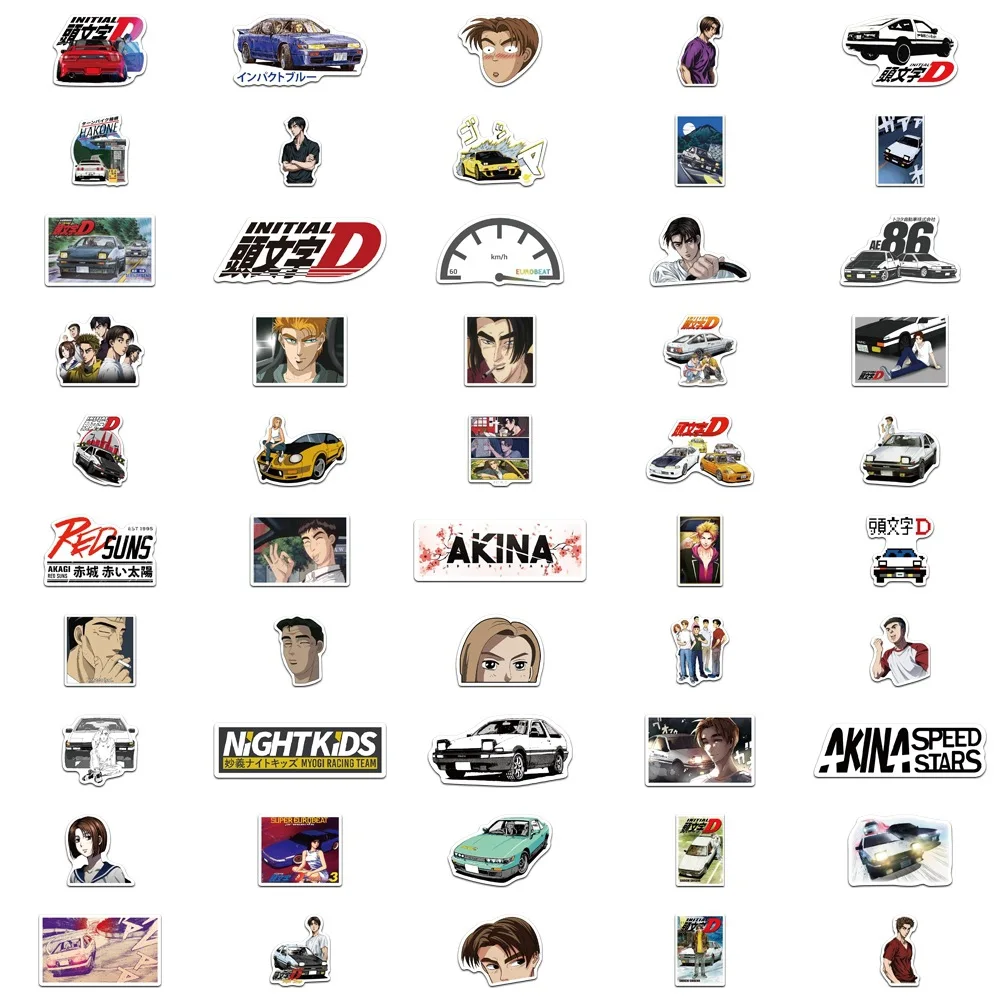 Initial D Anime Stickers Bundle - 50PCS for Hydro Flask…