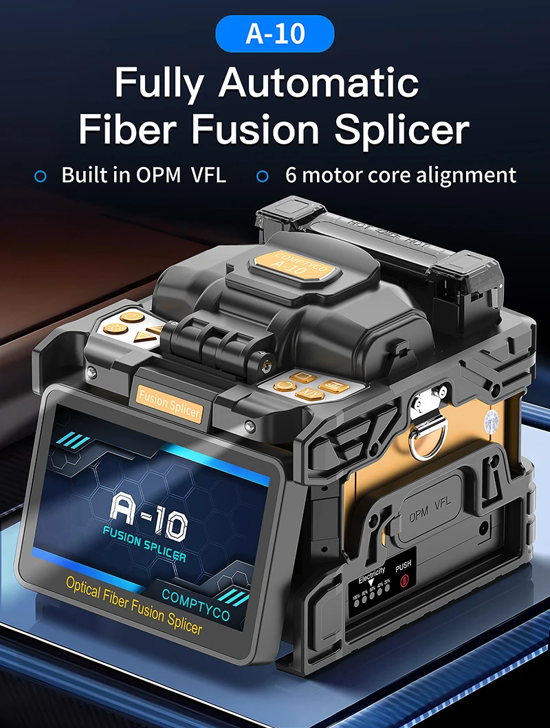 S-80/A-80F/A-10 Fiber Optic Fusion Splicer 6 Motors SM/MM Optical Fiber Core Hea