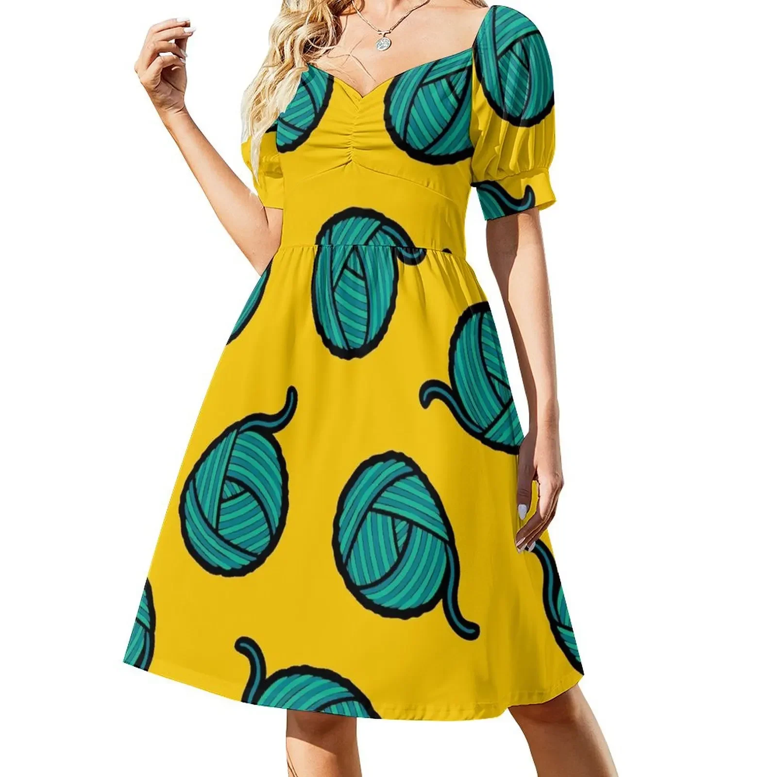 thumbnail image 1 of Patrón de lana e hilo Vestido sin mangas vestidos para mujer Vestidos casuales Vestido, 1 of 7