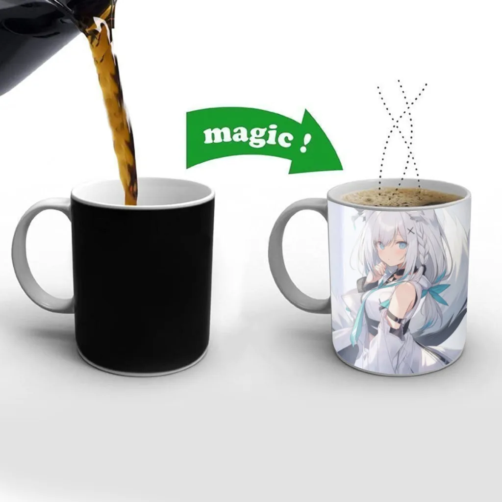 

Anime Hololive Kawaii Ceramics Coffee Mugs Thermal Color-changing Gifts Drinkware Coffeeware 11OZ Ceramic