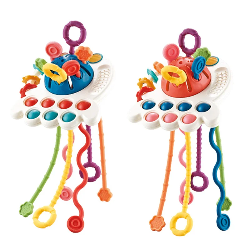 Development Baby Rattle Teether Toys Montessori Silicone Pull String Games Baby Toys 1 Year Teething Toys For Babies 6 12 Months - Image 4