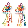Development Baby Rattle Teether Toys Montessori Silicone Pull String Games Baby Toys 1 Year Teething Toys For Babies 6 12 Months 4