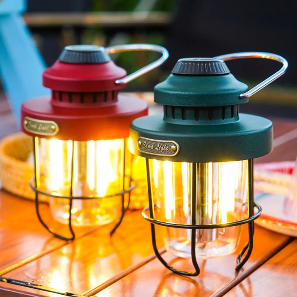 Retro Lamp Portable Camping Lantern USB Recharge Camping Tent Travel Light Vintage Outdoor Lighting Equipment Flashlight camping light portable lanterns camping lamp camping lantern
