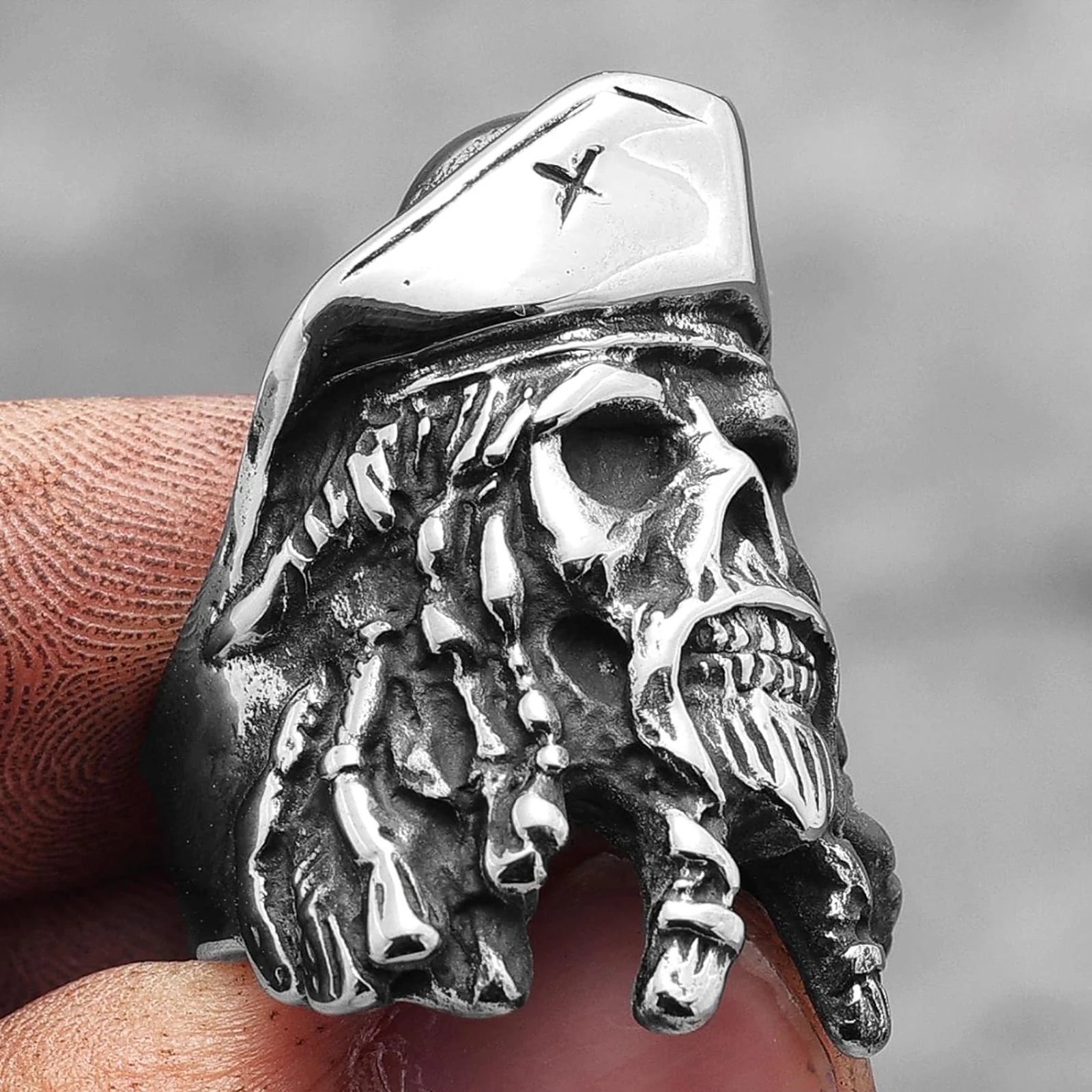 

Men's Viking stainless steel ring, retro pirate ring, hip-hop rock ring, creative gift for boys