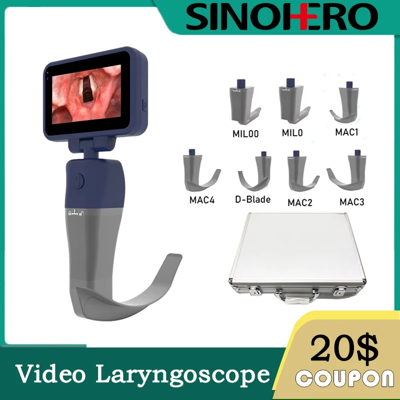 Reusable Video Laryngoscope with Blade Real time 3.0'' HD LCD Display