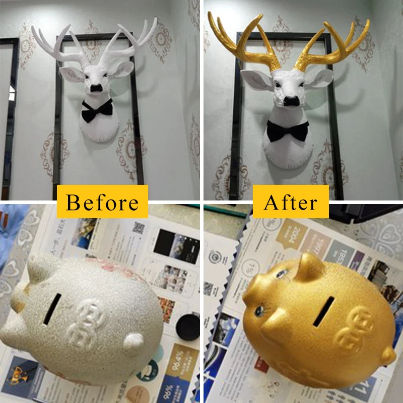 White Bright Gold Paint Metal Lacquer Wood Paint Tasteless Water-based for Any Surface Waterproof Anti-Rust Acrylic 100g