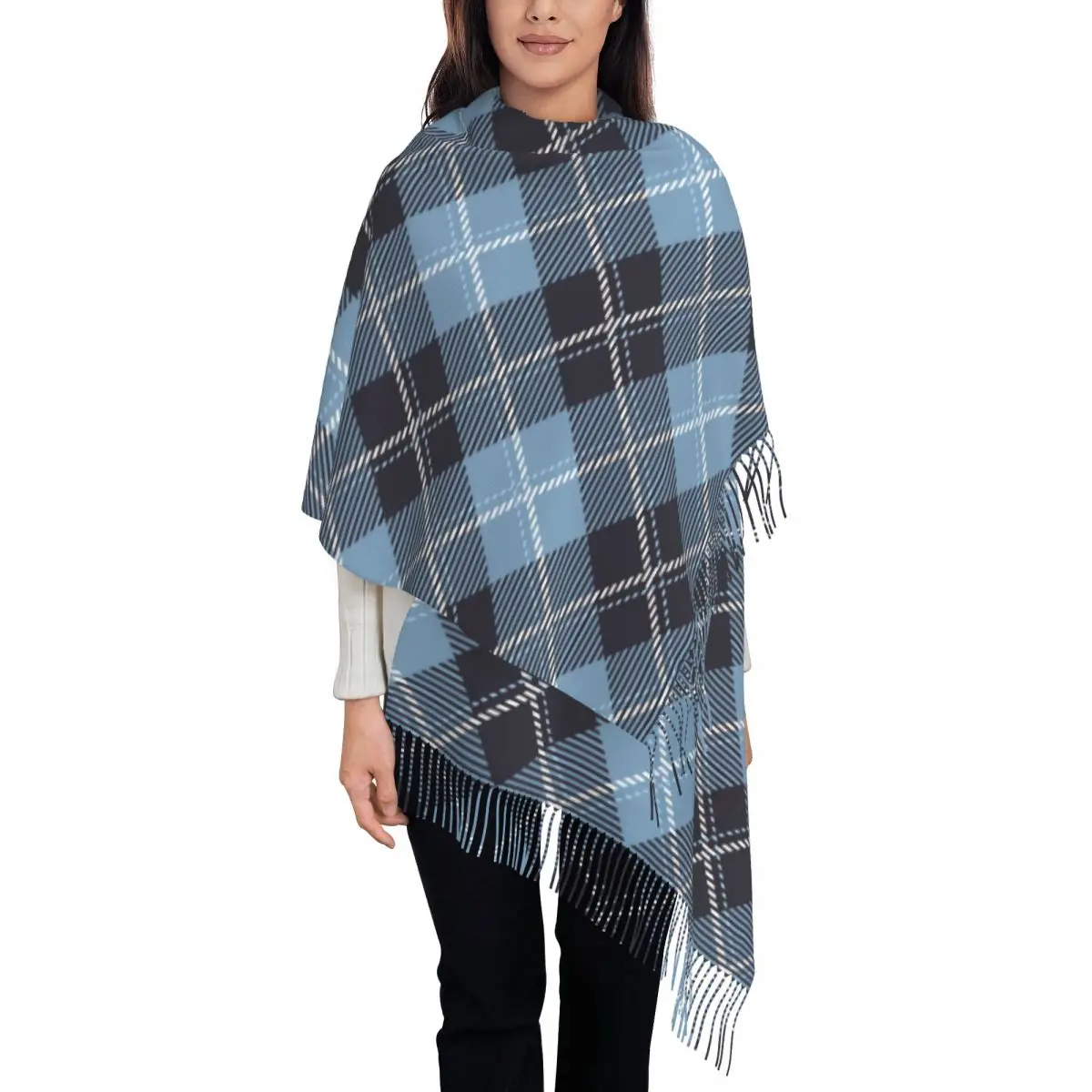 

Warm Soft Scarf Winter Tartan Pattern Shawl Wrap Fashion Stripe Custom Foulard Ladies Popular Large Scarves