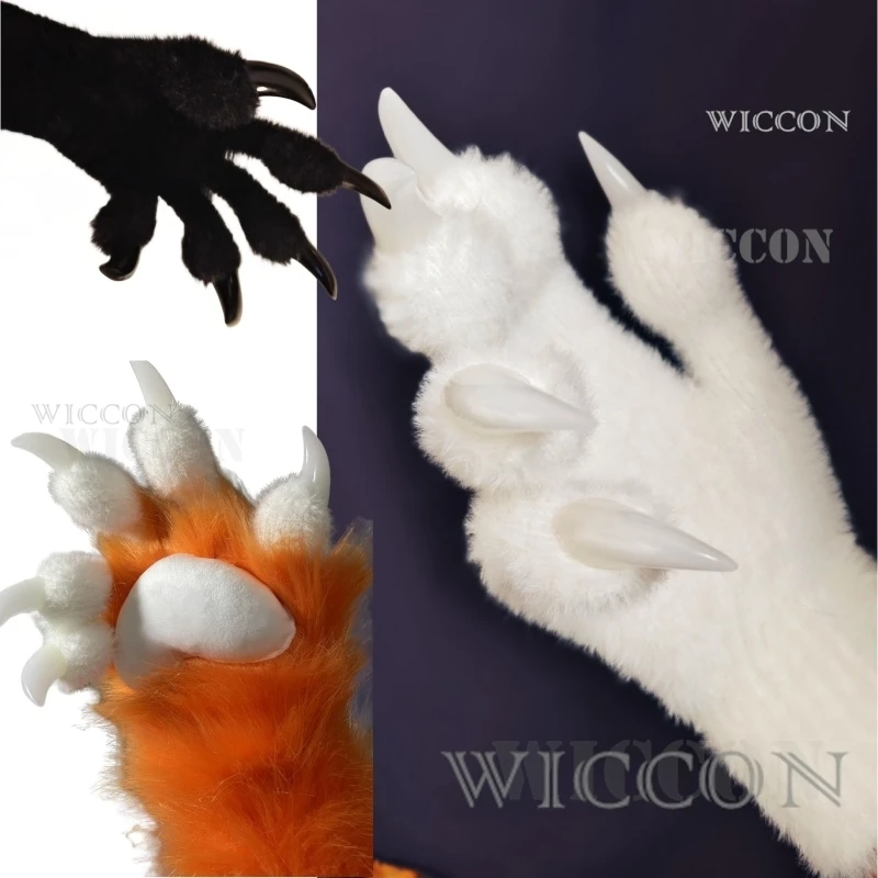 Furry Gloves Kig Fursuit Kigurumi Cosplay Plush Gloves Full Season Claw Gift